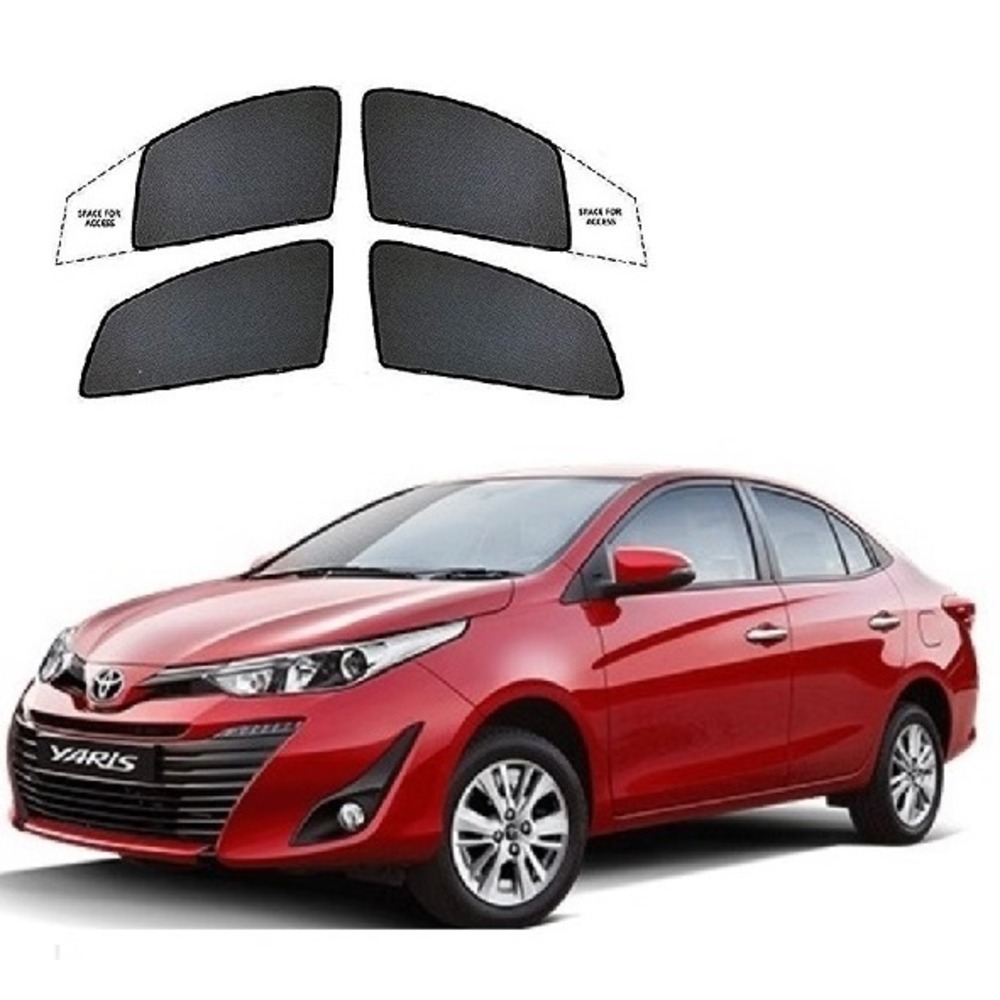 Premium Fix type SunShade Curtain For Yaris  - Black
